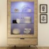 Parma-Light oak display cabinet with lights