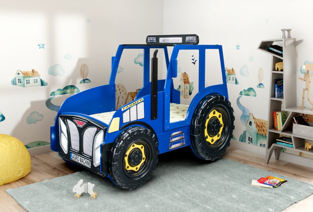 tractor kids bed  blue