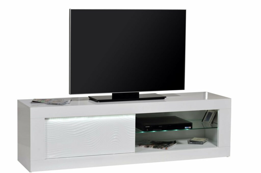 Samba – white gloss TV Unit with LED lights