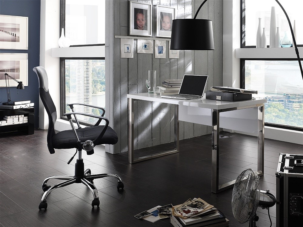 Sydney III White Lacquered Computer Desk