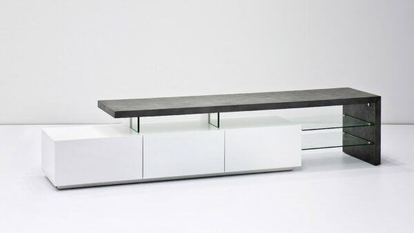 Ramos - lacquered tv unit with concrete imitation finish
