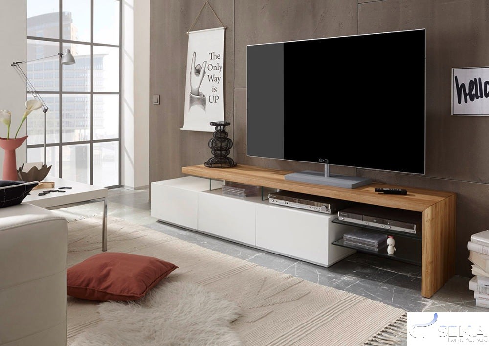 Ramos II Solid Oak and Lacquer TV Stand