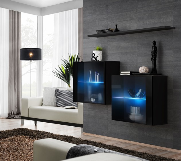 Switch II Square Modular Wall Unit with LED Lights