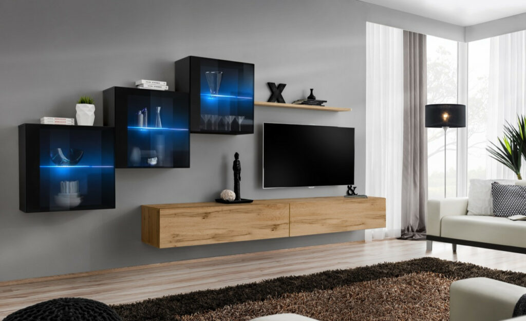 Switch XV – modular wall unit with LED lights
