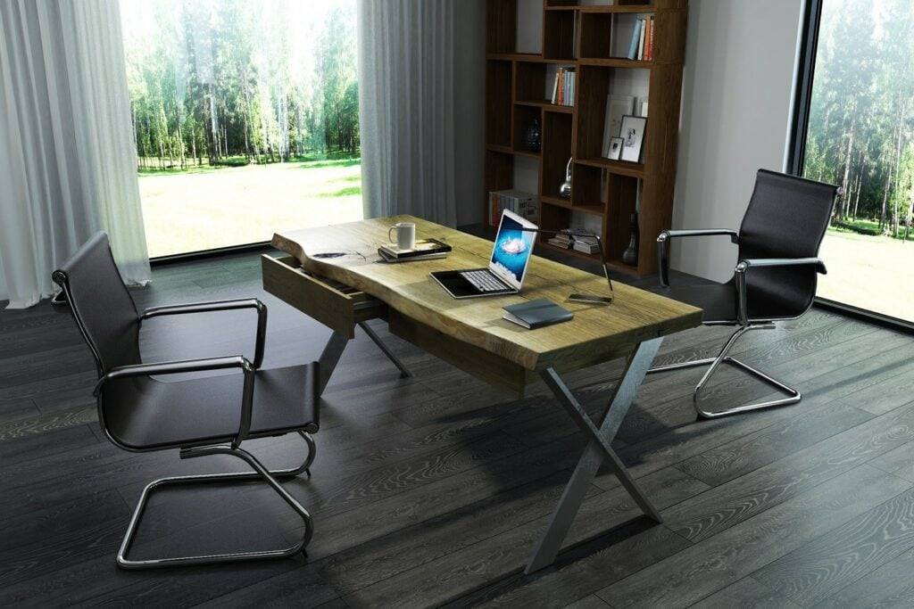 Trevor – solid wood office desk various sizes and wood finishes