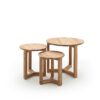 Caya - contemporary nest of 3 tables in oiled oak finish