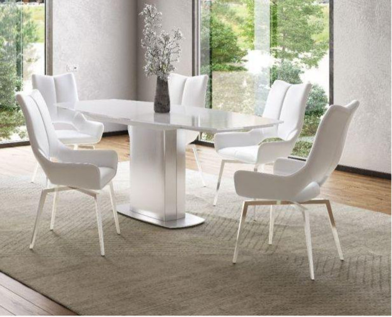 Zolder 130-190cm Swivel Extendable Dining Table