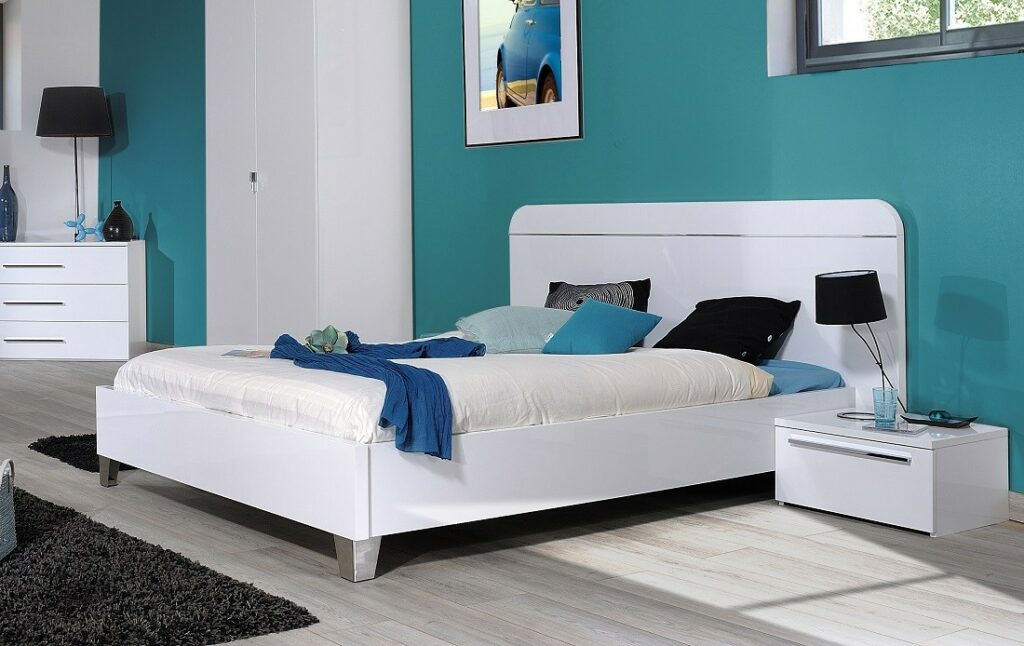 First 90cm white high gloss lacquered bed stock clearance
