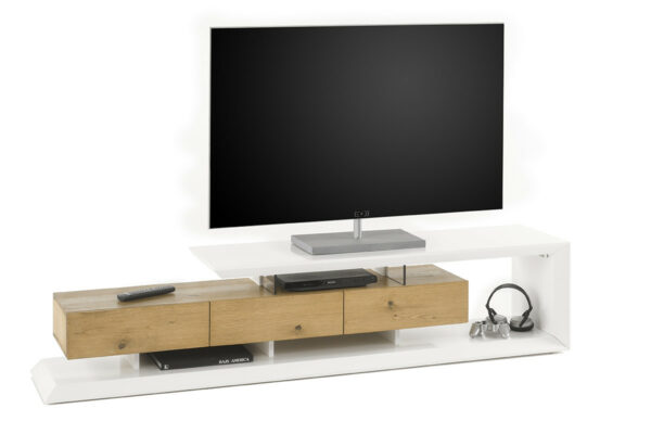 Emilia solid oak and lacquer TV stand