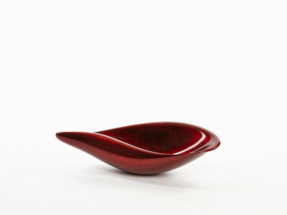 Abstract Bowl in Warm Red