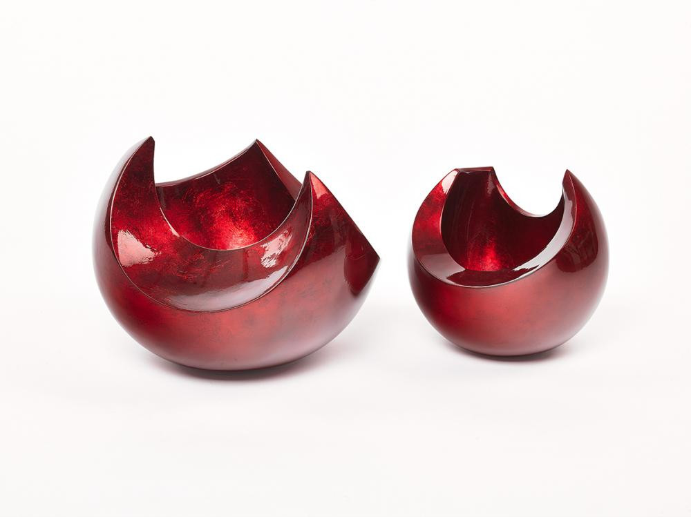 Abstract Bowl in Warm Red lacquer