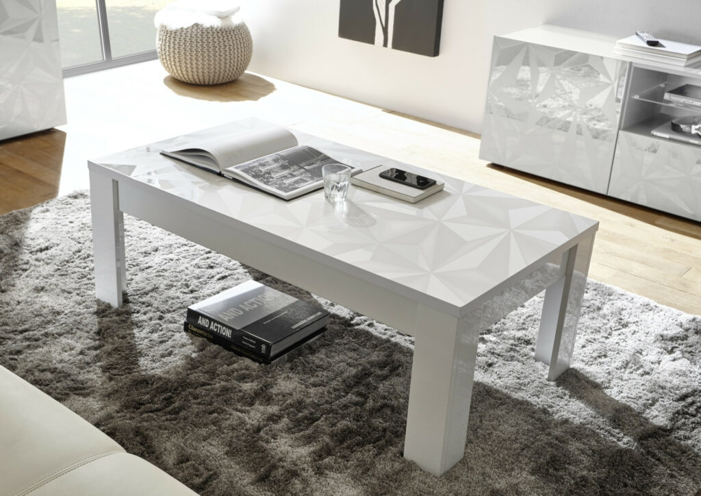 Prisma decorative white gloss coffee table