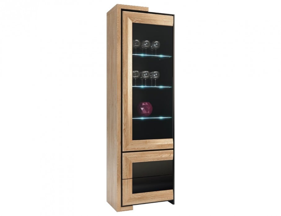 Corino II assembled tall solid wood display cabinet