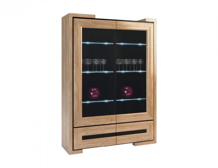 Corino III assembled solid wood display cabinet