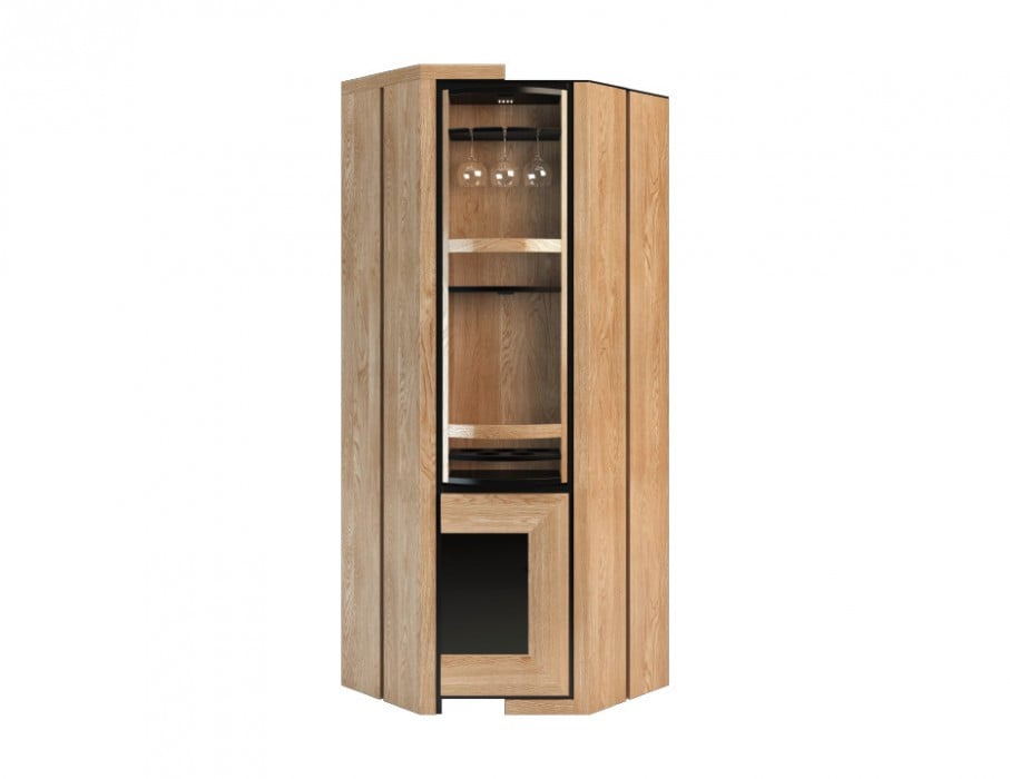 Corino assembled rotating corner bar cabinet