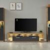Score IV wall unit composition in wotan oak and grey matera finish