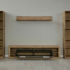 Score IV wall unit composition in wotan oak and grey matera finish