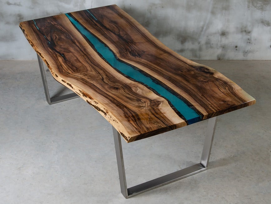 Aria Bespoke Blue Resin Dining Table