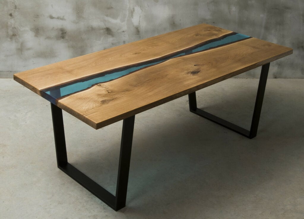 Aria River Resin and Oak Dining Table