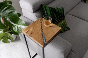 Aria Blue Resin Side Table