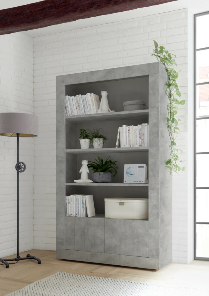 Fiorano bookshelf in beton grey finish
