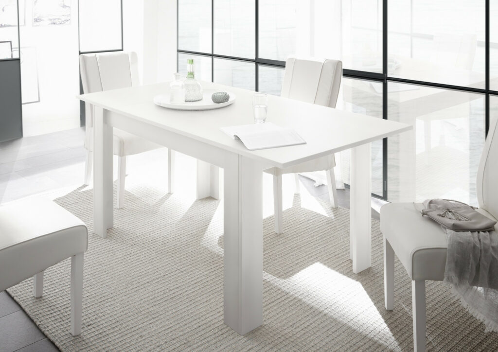 Arden Extendable Dining Table in Matte White