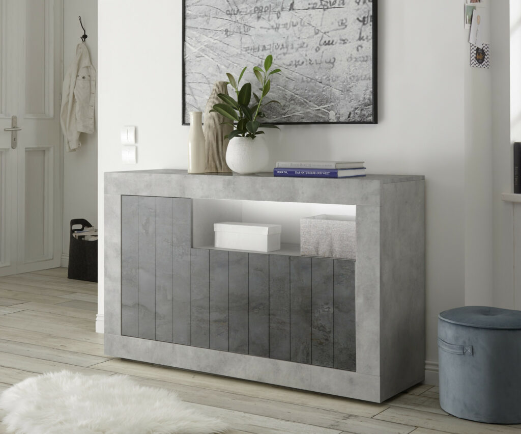 Fiorano 138cm sideboard in beton and oxide finish