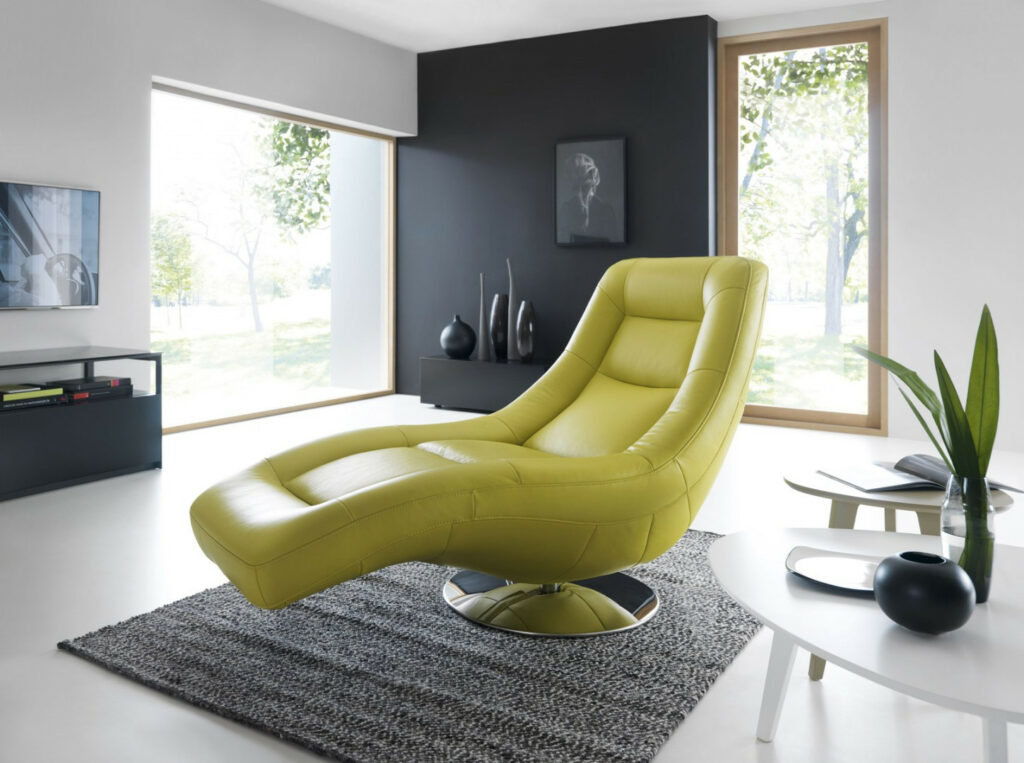 Orio modern chaise lounge with recliner