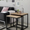 Sakura set of two side tables with natural oak