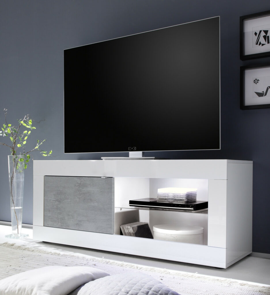 Dolcevita Gloss and Concrete Finish TV Stand