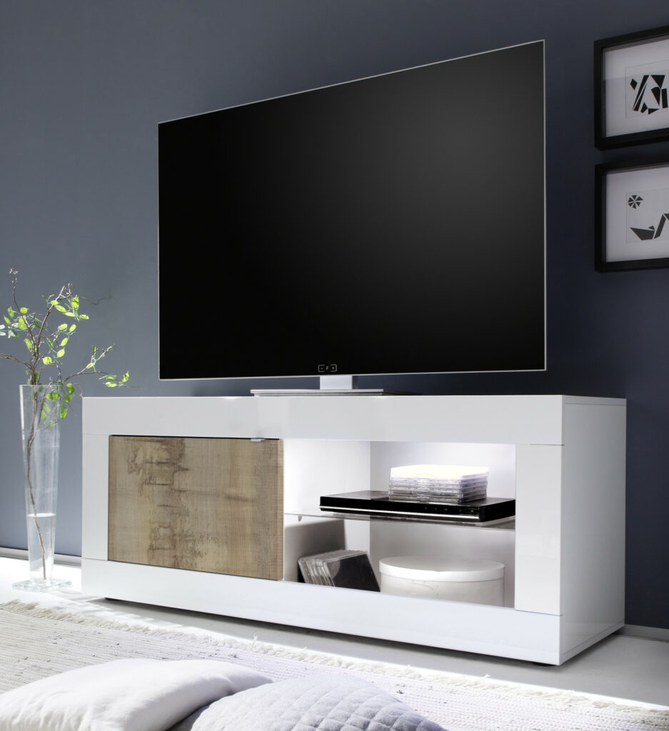 Dolcevita Gloss and Oak Finish TV Stand – Yes Please
