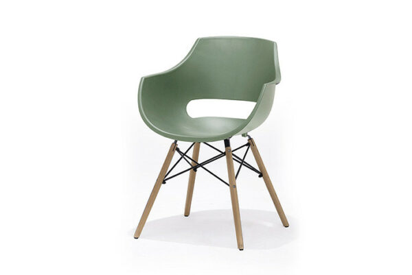 Rock modern dining chair with wood legs