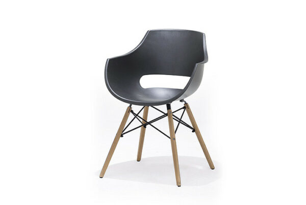 Rock modern dining chair with wood legs