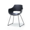 Rock III modern dining chair with metal legs in black paint