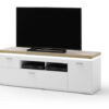 Cali 156cm TV stand with oak veneered top and LED lights