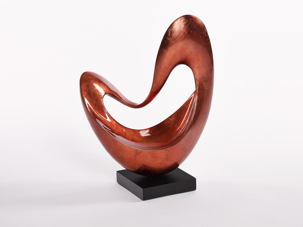 Heart  Abstract decor Sculpture in Rusty Red lacquer finish