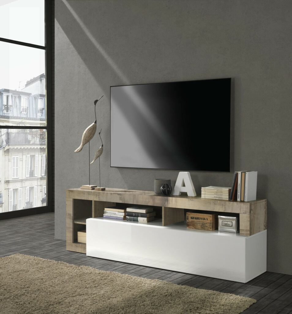 Hamburg 184cm TV Lowboard in High Gloss