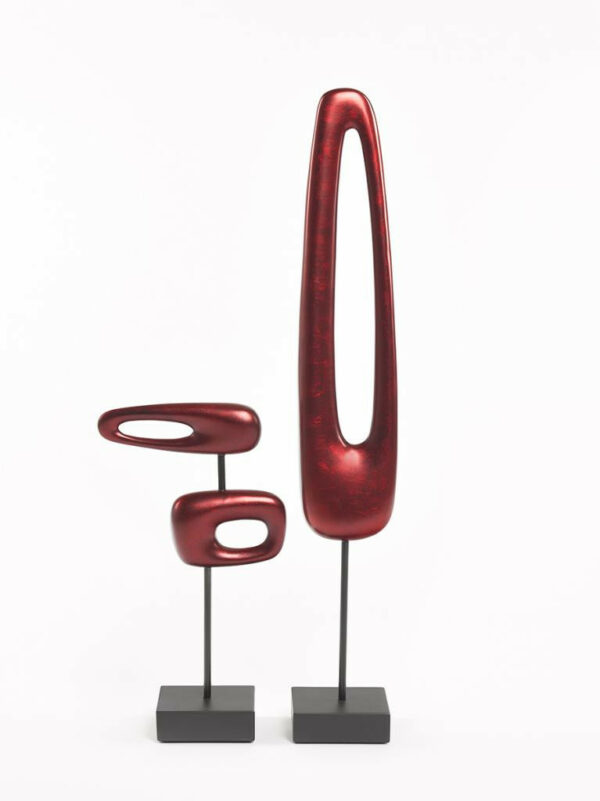 NOVA Decorative SET of Abstract Sculptures in Warm Red Matt