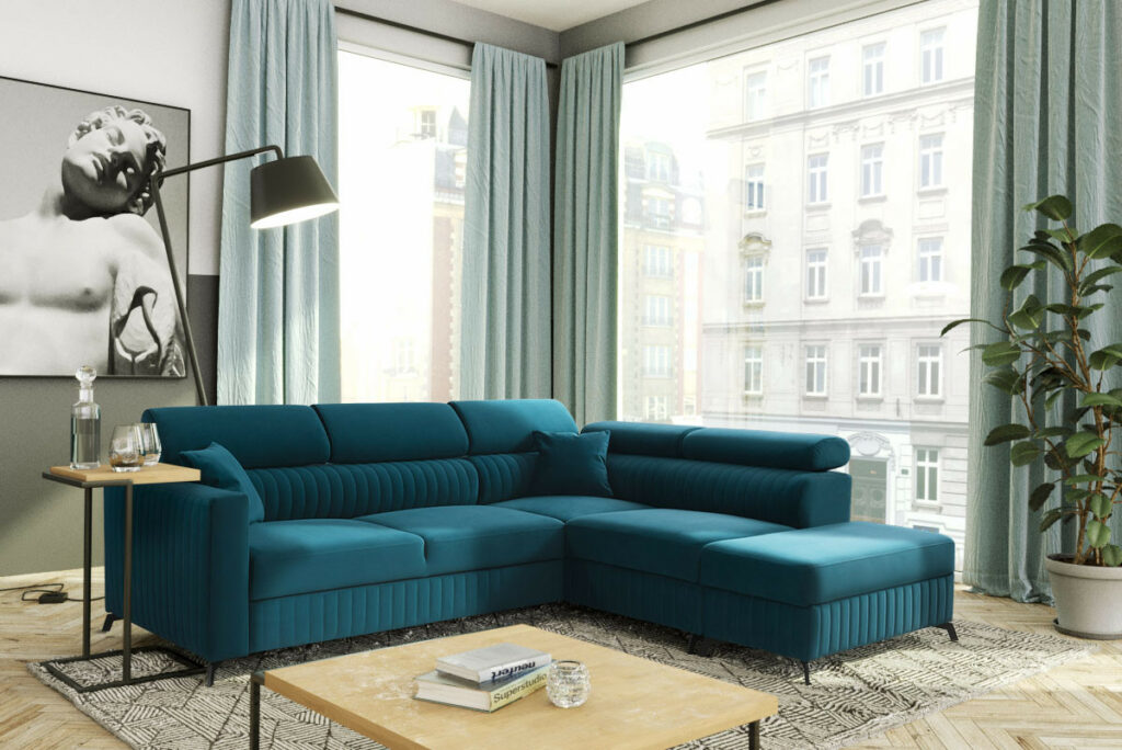 Azzuro Sofa Bed with free-standing pouffe