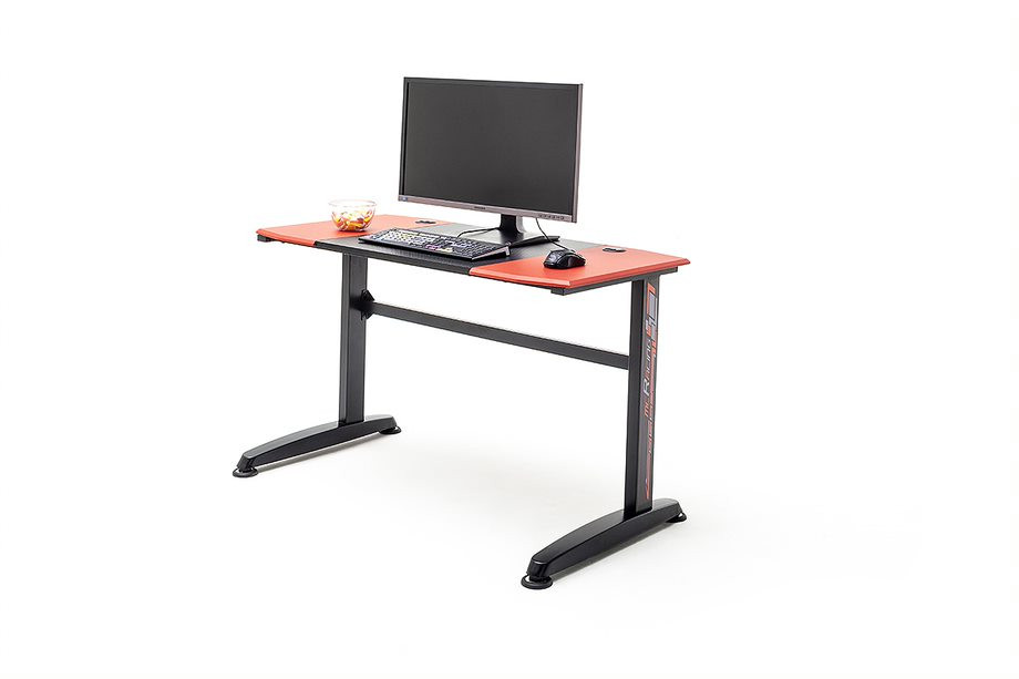 M – Racing 8 Gaming Desk with Red Details and Carbon Imitation