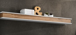 Bermin wall shelf 150 cm in Grayish White Finish