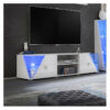 Edgar TV Stand in White high gloss and LED lights