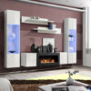 Air Wall Set 260 cm in White High Gloss and Fireplace