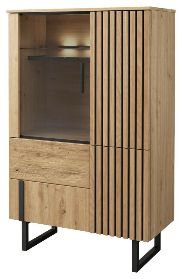Gino Highboard in Solid Oak and Large Storage Section