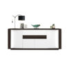Amo 4 doors Sideboard White High Gloss Fronts and Dark Wenge Wood Body
