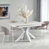 Mozzart Extendable dining table in White and Marble Effect