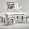 Mozzart Extendable dining table in White and Marble Effect