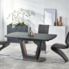 Bold Extension Dining Table in Light Grey and Walnut decor