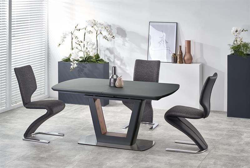 Bold Extension Dining Table in Anthracite and Walnut decor