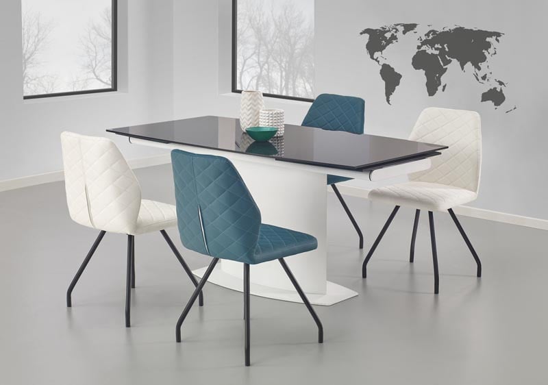 Anderson Extendable Dining Table Black and White